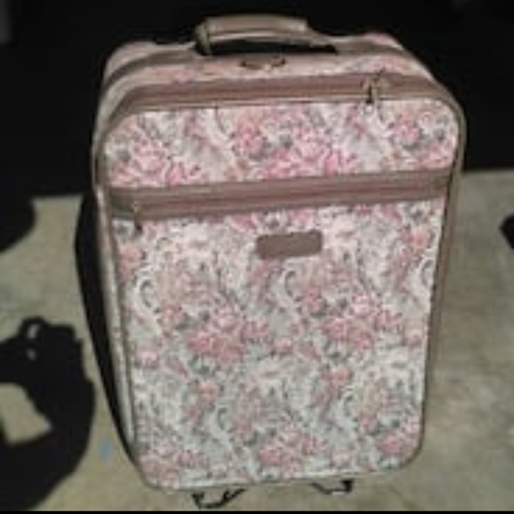 floral suitcase on wheels